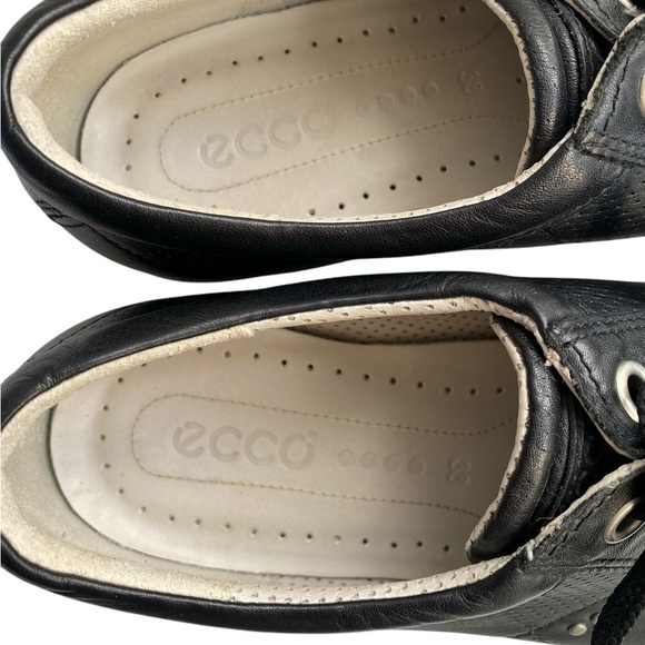 Ecco Golf Street Retro Danish Womans Soft Leather Black Golf Shoes EU 38 SZ 7.5 - Picture 12 of 16